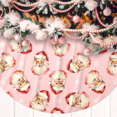 Roze  Santa Claus Gezicht Waterverf Kerstboom Rok