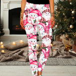 Roze  Santa Claus Tartan Plaid Christmas Leggings<br><div class="desc">Roze  Santa Claus Tartan Plaid Kerst leggings</div>
