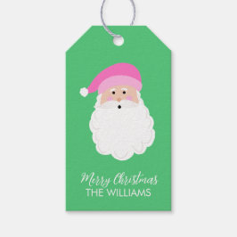 Roze Santa Custom Gift Labels Cadeaulabel