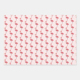 Roze Santa Flamingo kerstvakantie patroon Inpakpapier Vel
