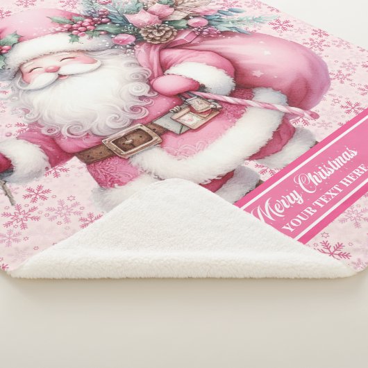 Roze Santa Girls Deken Custom Name Pinkmas (3/4)