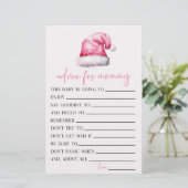 Roze Santa Hat Advies Baby shower Spel Activiteit Briefpapier (Staand voorkant)