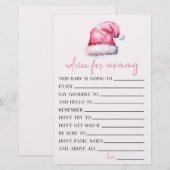 Roze Santa Hat Advies Baby shower Spel Activiteit Briefpapier (Voorkant / Achterkant)