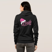 Roze Santa Hat Bruid Zweet Shirt zwart (Achterkant volledig)