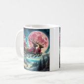 Roze Santa-koffie mok (Voorkant links)