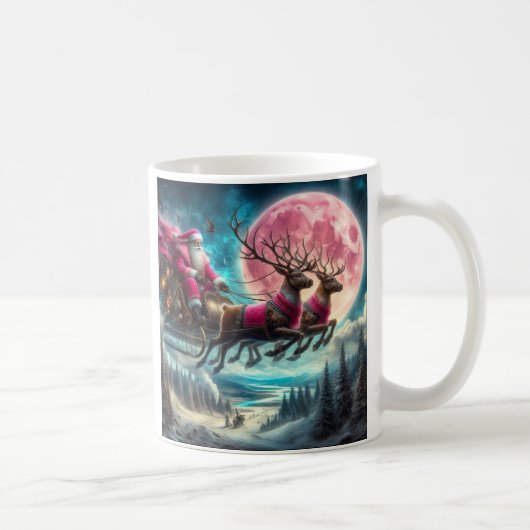 Roze Santa-koffie mok (Rechts)