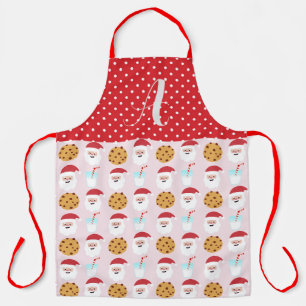 Roze Santa Milk en Koekjes Schort, groot Schort