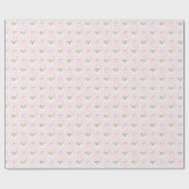 Roze Santa op Gingham Wrapping Paper Cadeaupapier (Vlak)