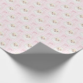 Roze Santa op Gingham Wrapping Paper Cadeaupapier (Hoek)