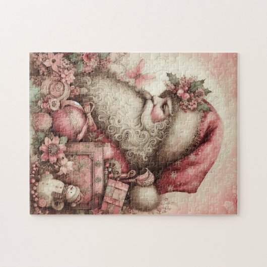 Roze Santa Puzzel Legpuzzel (Horizontaal)
