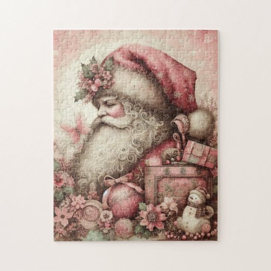 Roze Santa Puzzel Legpuzzel (Verticaal)