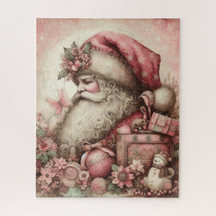 Roze  Santa Puzzel Legpuzzel