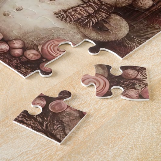 Roze  Santa Puzzel Legpuzzel (Zijkant)