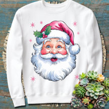 Roze Santa Retro Kerstmis Matching Family Holiday