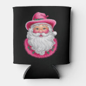 Roze Santa Retro Kerstmis Matching Family Party Blikjeskoeler (Voorkant)