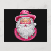 Roze Santa Retro Kerstmis Matching Family Party Feestdagenkaart (Voorkant)