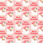 Roze Santa Vintage kerstinpakpapier Cadeaupapier