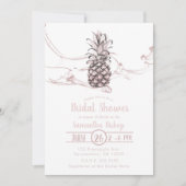 Roze sappige ananas zomer bruidsdouche kaart (Voorkant)