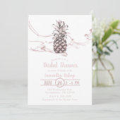 Roze sappige ananas zomer bruidsdouche kaart (Staand voorkant)