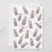 Roze sappige ananas zomer bruidsdouche kaart (Achterkant)