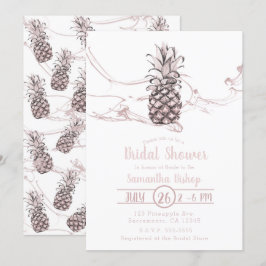 Roze sappige ananas zomer bruidsdouche kaart