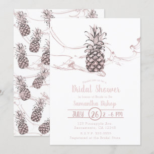 Roze sappige ananas zomer bruidsdouche kaart