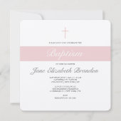 Roze Sash Baptism-uitnodiging Kaart (Voorkant)