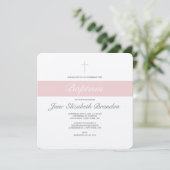 Roze Sash Baptism-uitnodiging Kaart (Staand voorkant)