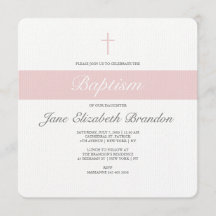 Roze Sash Baptism-uitnodiging