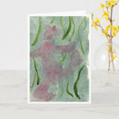 Roze sasquatch met petten briefkaart (Gele Bloem)