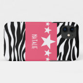 Roze Sassy Star Zebra BT iPhone 5 Hoesje (Achterkant (horizontaal))