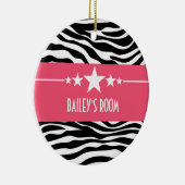 Roze Sassy Star-Zebra Ornament (Rechts)