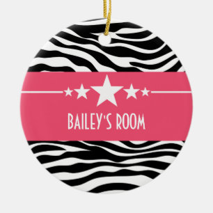 Roze Sassy Star-Zebra Ornament