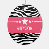 Roze Sassy Star-Zebra Ornament (Links)