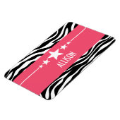 Roze Sassy Star Zebra Premium Magnet Magneet (Linkerzijde)