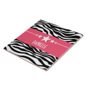 Roze Sassy Star Zebra Tegel Tegeltje (Zijkant)