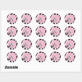 ROZE SASSY ZEBRA STRIPE envelop afdichtingen Ronde Sticker (Vel)
