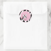 ROZE SASSY ZEBRA STRIPE envelop afdichtingen Ronde Sticker (Tas)