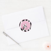 ROZE SASSY ZEBRA STRIPE envelop afdichtingen Ronde Sticker (Envelop)