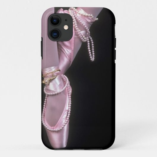 roze satijn ballet toe - schoenen Case-Mate iPhone case (Achterkant)