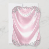 Roze Satijn Foto Doop Doopsel Kaart (Achterkant)