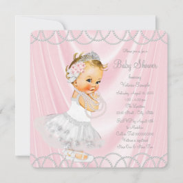 Roze Satijn Pearl Little Lady Girl Baby shower Kaart