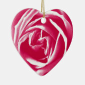 Roze satijn roos afdrukken keramisch ornament (Rechts)