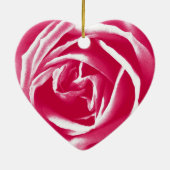 Roze satijn roos afdrukken keramisch ornament (Achterkant)