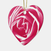 Roze satijn roos afdrukken keramisch ornament (Links)