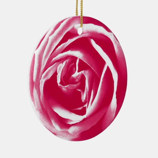 Roze satijn roos afdrukken keramisch ornament (Rechts)