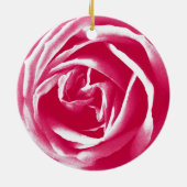 Roze satijn roos afdrukken keramisch ornament (Achterkant)