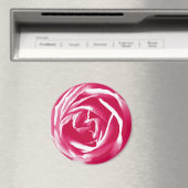 Roze satijn roos afdrukken magneet (Insitu (Vaatwasser))