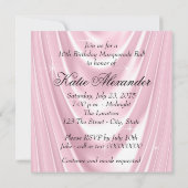 Roze Satijn Sweet 16 Masquerade Party Kaart (Achterkant)