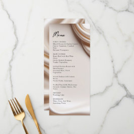Roze satijnen elegantie trouwmenu menu